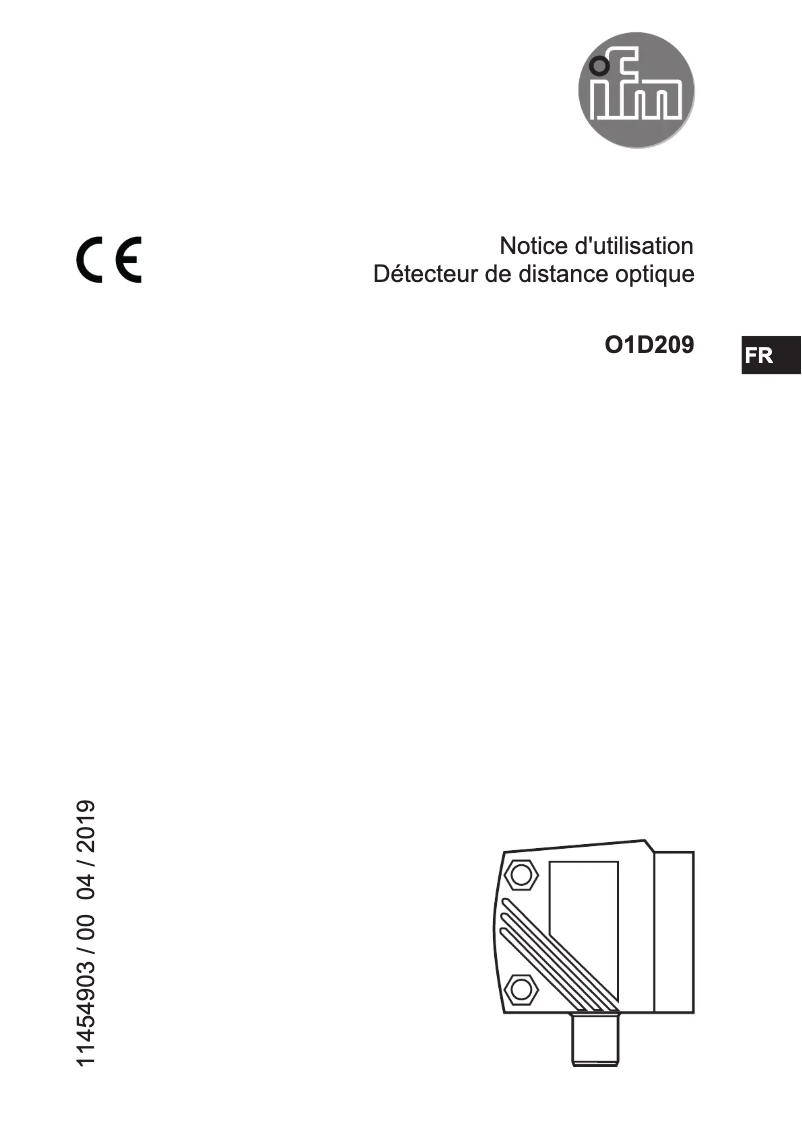 Page 1 de la notice Manuel utilisateur IFM O1D209