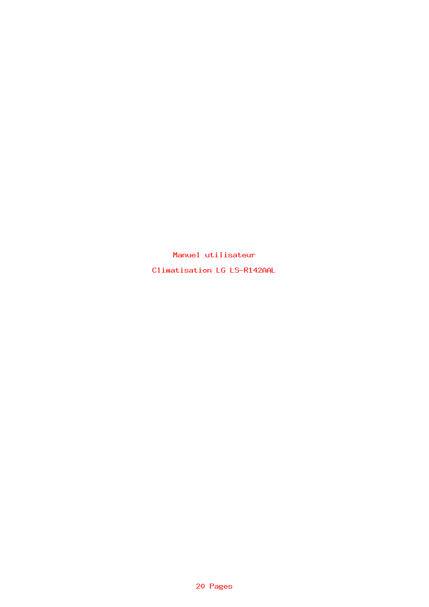 Page 1 de la notice Manuel utilisateur LG LS-R142AAL