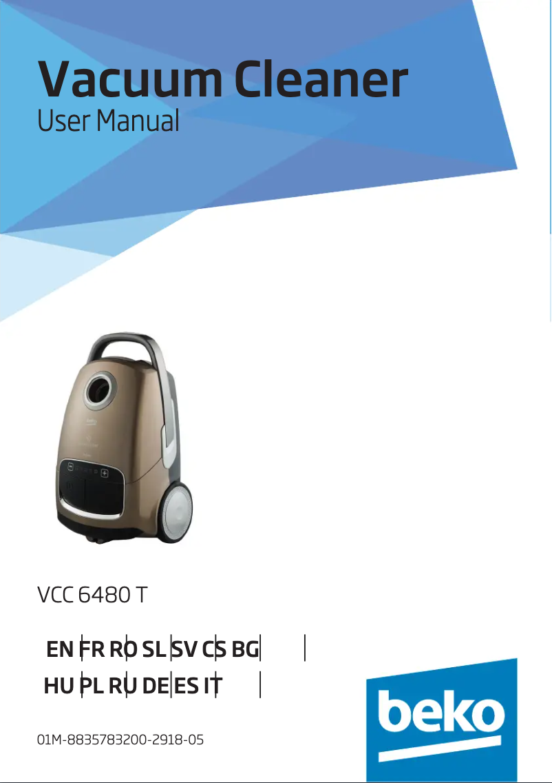 Page 1 de la notice Manuel utilisateur Beko VCC 6480 T