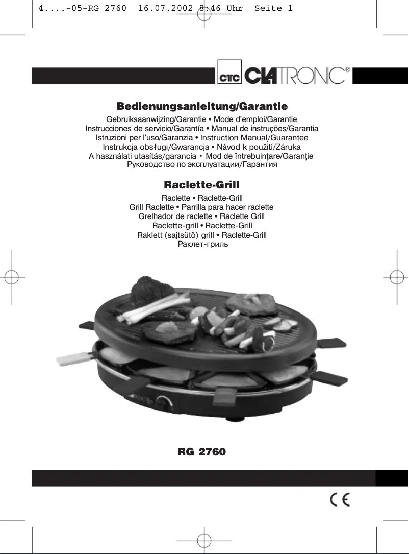 Page 1 of the manual User Manual Clatronic RG 2760