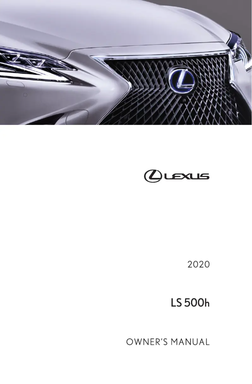 Page 1 de la notice Manuel utilisateur Lexus LS 500 (2020)