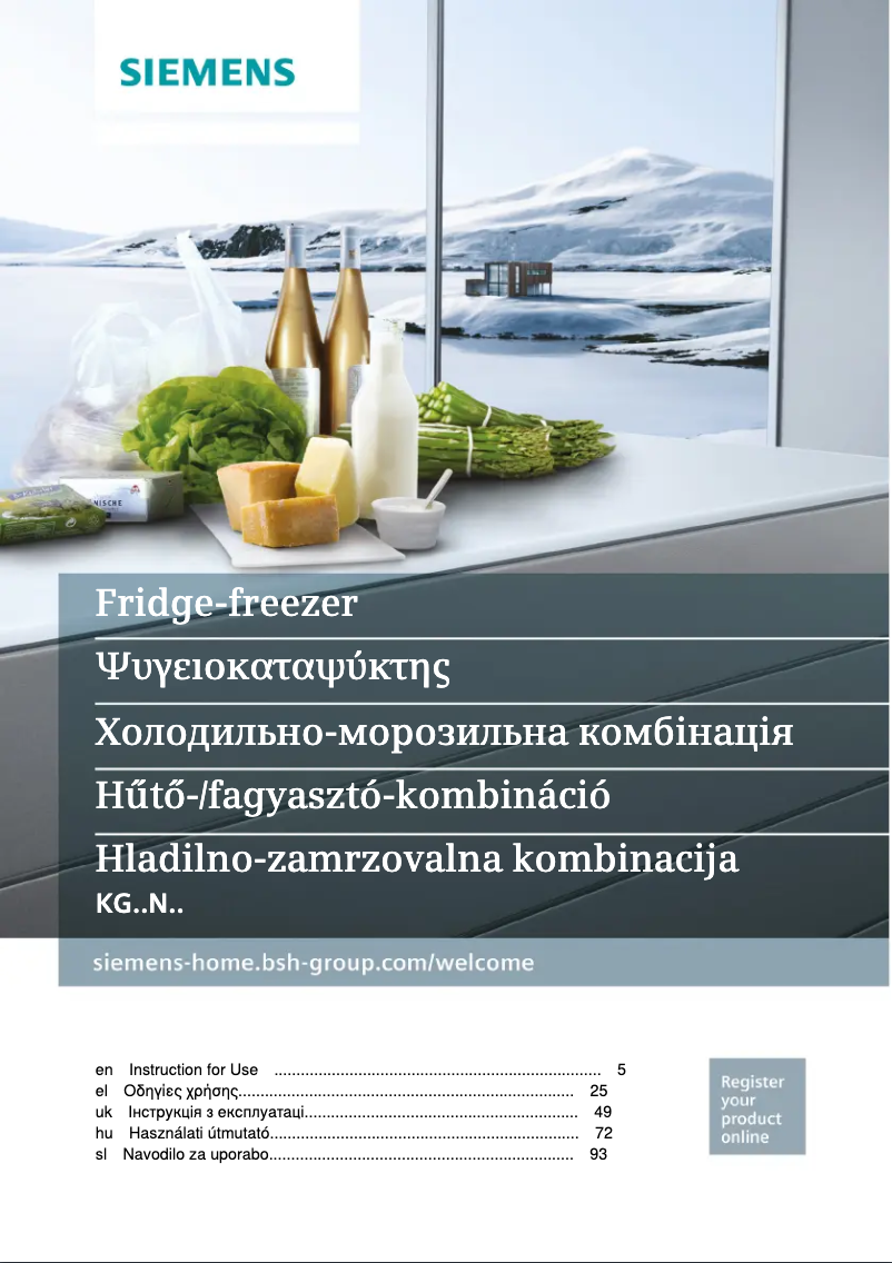 Page 1 de la notice Manuel utilisateur Siemens KG36NVW35