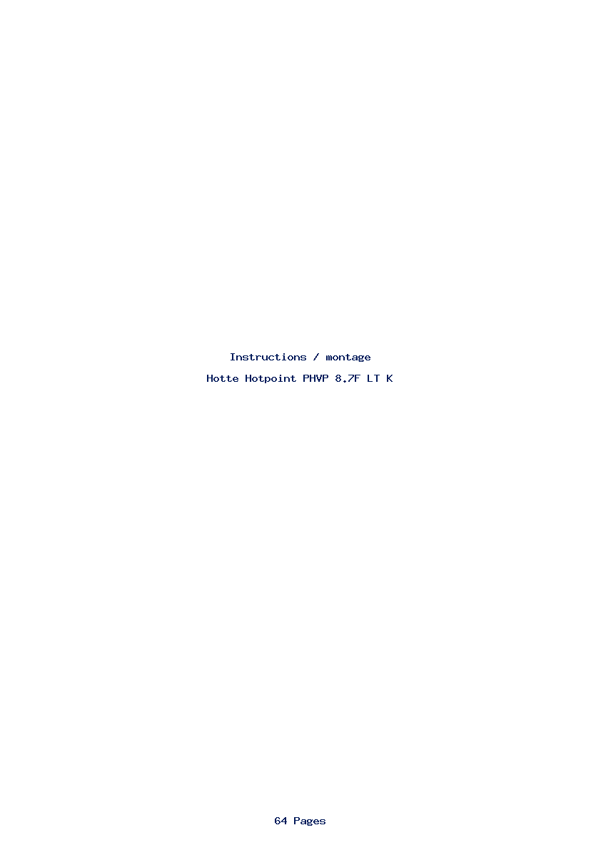 Image de la première page du manuel de l'appareil PHVP 8.7F LT K