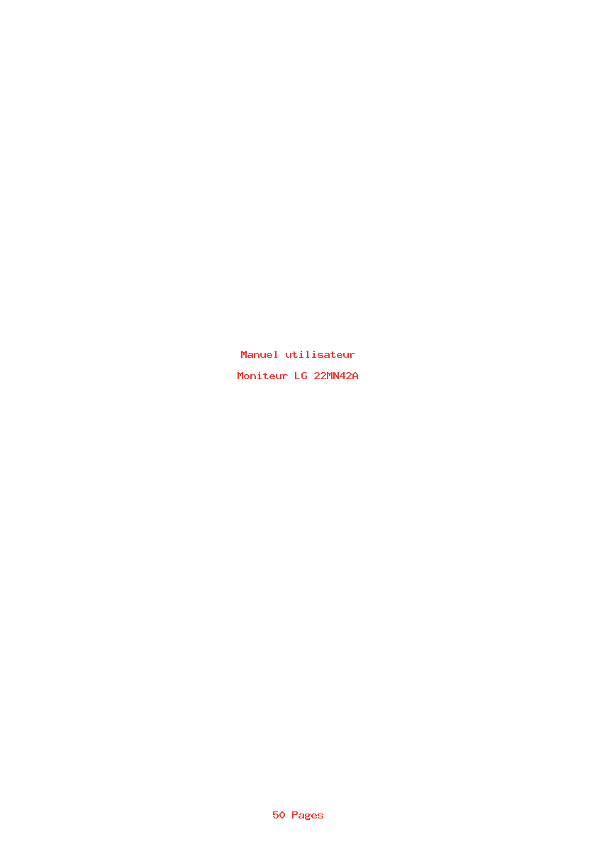 Page 1 de la notice Manuel utilisateur LG 22MN42A