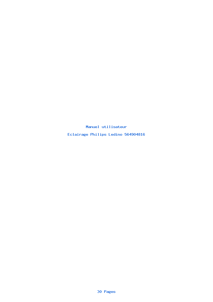 Page 1 de la notice Manuel utilisateur Philips Ledino 564904816