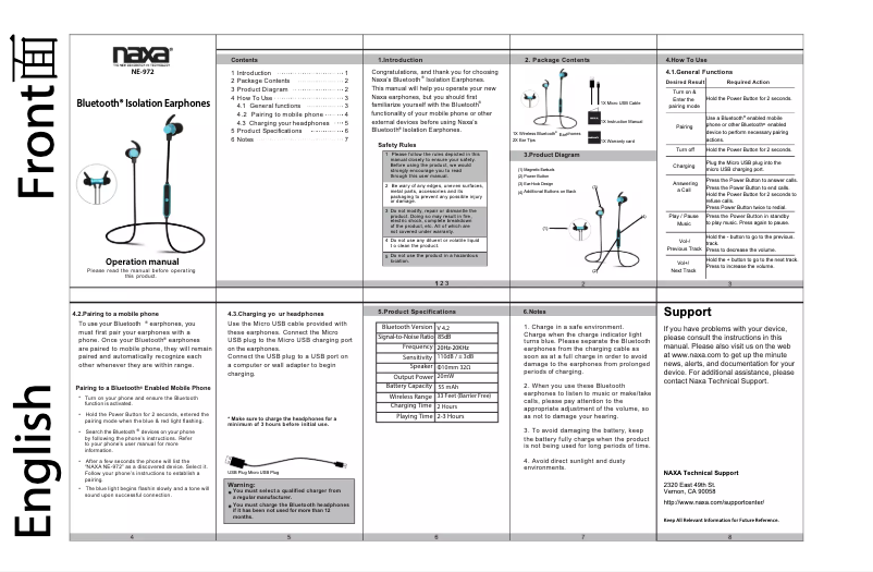 Page 1 de la notice Manuel utilisateur Naxa NE-972
