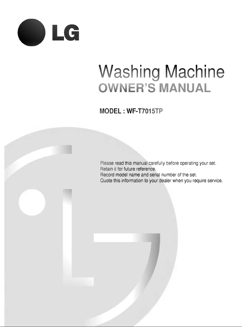 Page 1 de la notice Manuel utilisateur LG WF-T7505TPK