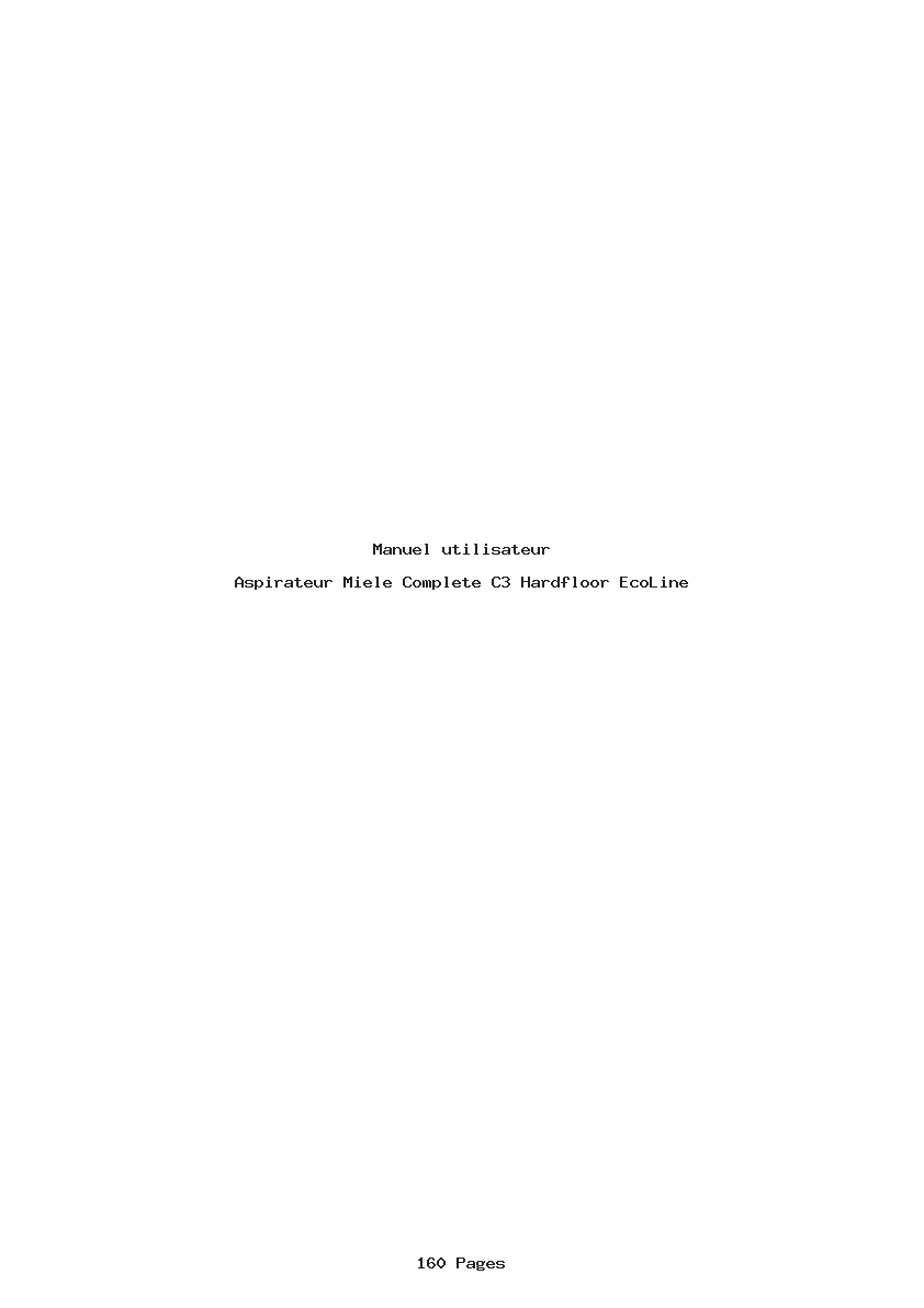 Page 1 de la notice Manuel utilisateur Miele Complete C3 Hardfloor EcoLine