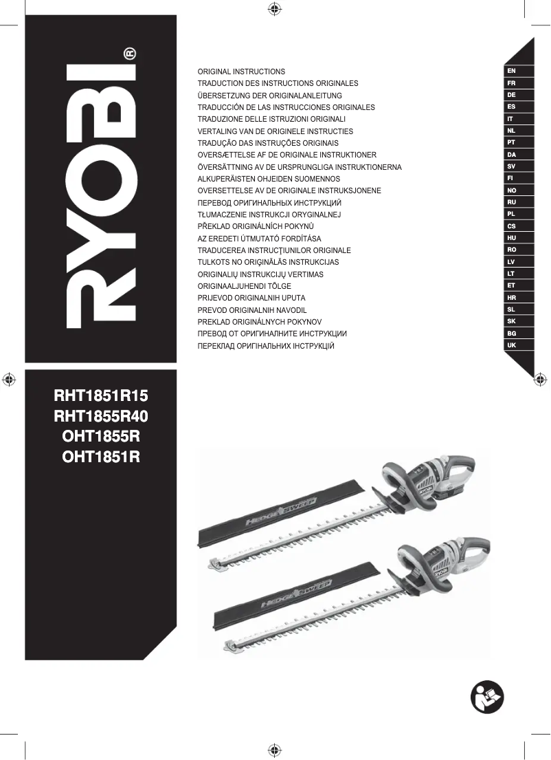Page 1 de la notice Manuel utilisateur RYOBI RHT1855R40F