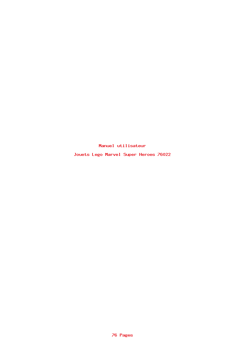 Page 1 de la notice Manuel utilisateur Lego Marvel Super Heroes 76022