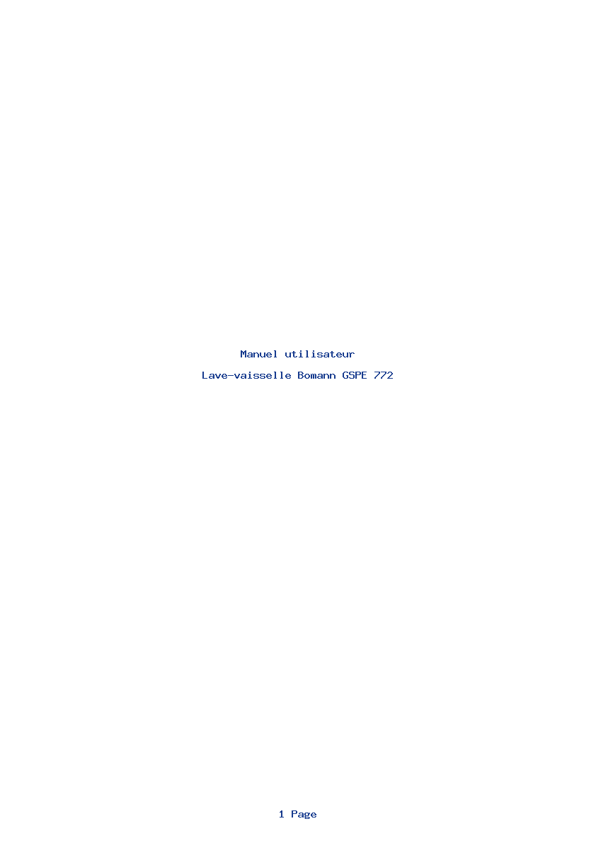 Page 1 de la notice Manuel utilisateur Bomann GSPE 772