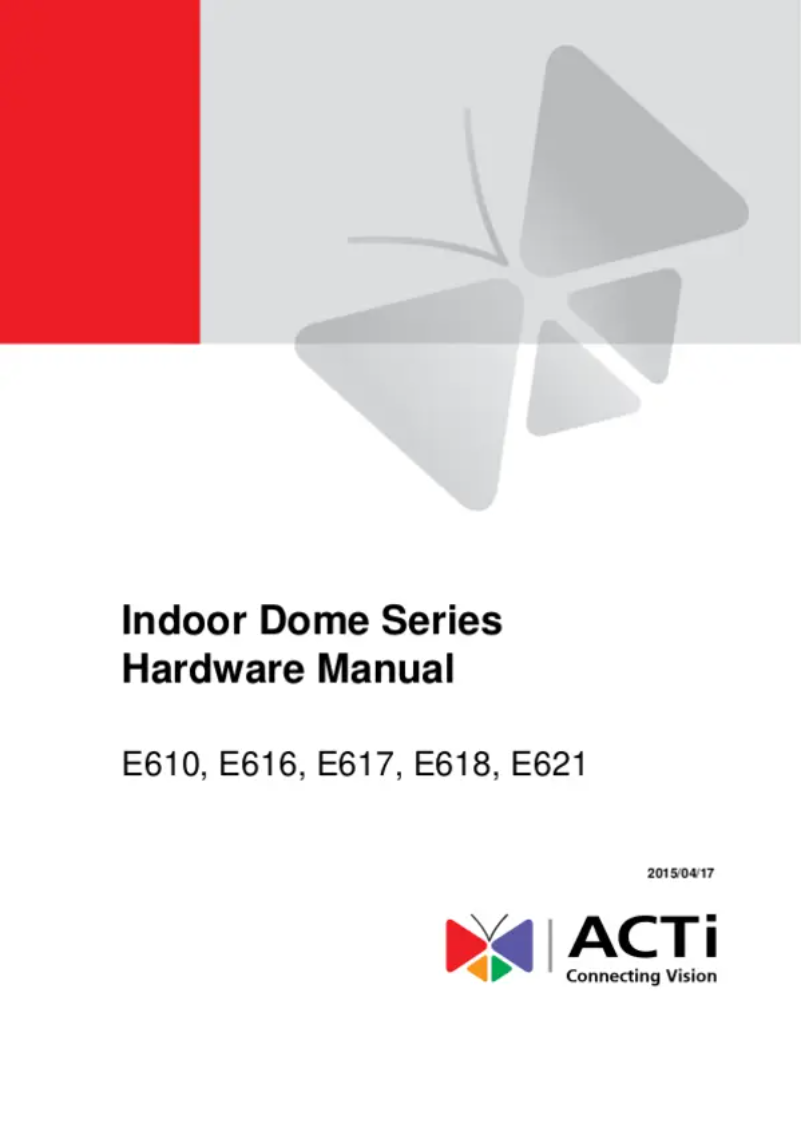 Page 1 de la notice Manuel utilisateur ACTi E617