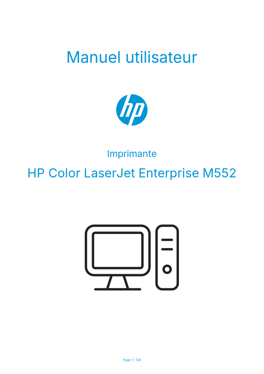 Page 1 de la notice Manuel utilisateur HP Color LaserJet Enterprise M552