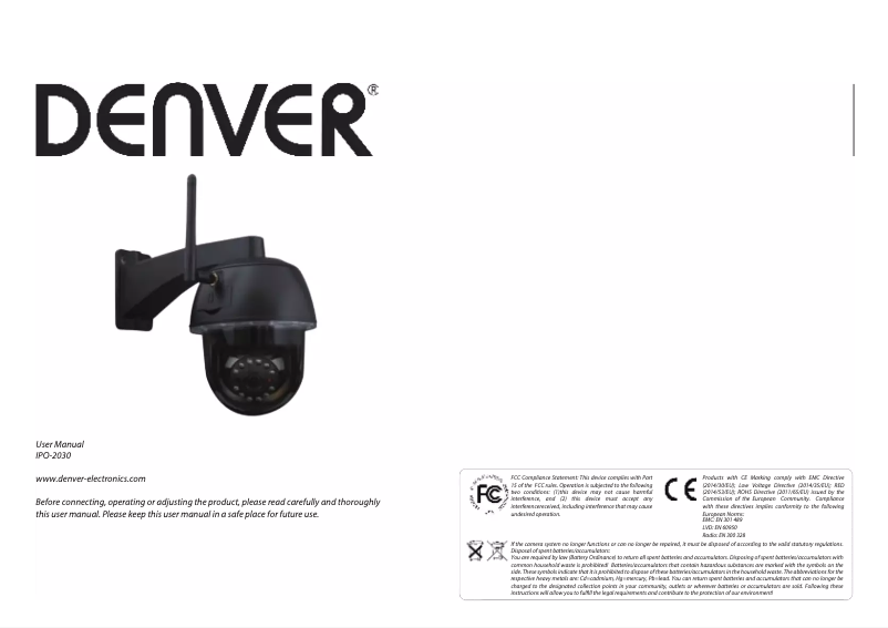 Page 1 de la notice Manuel utilisateur Denver IPO-2030
