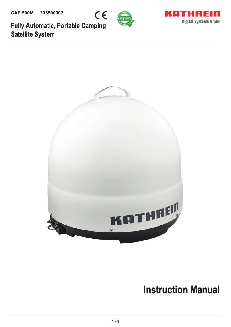 Page 1 de la notice Manuel utilisateur Kathrein CAP 500M plus