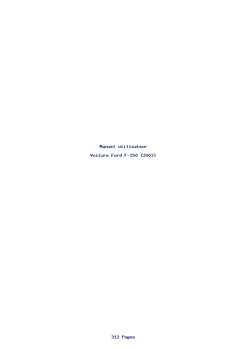 Page 1 de la notice Manuel utilisateur Ford F-150 (2003)