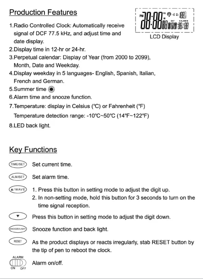 Page 1 de la notice Manuel utilisateur Dexford RCT 100