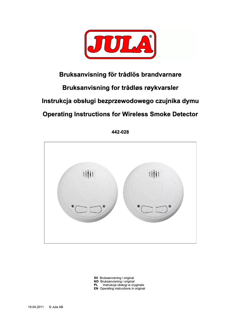 Page 1 de la notice Manuel utilisateur Marquant 442-028