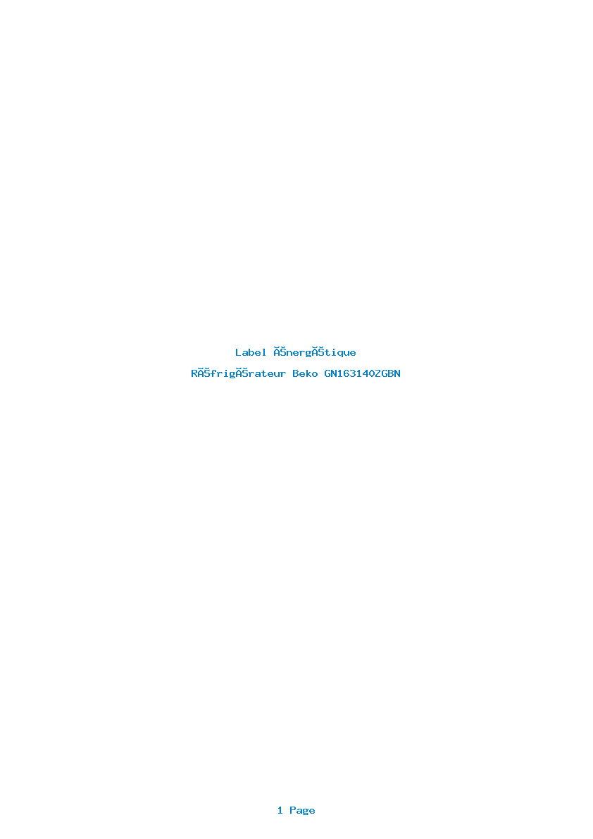 Image de la première page du manuel de l'appareil GN163140ZGBN