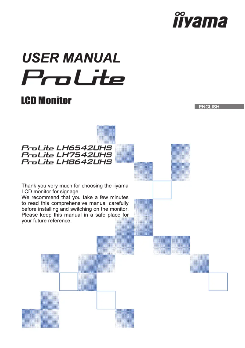 Page 1 de la notice Manuel utilisateur Iiyama Prolite LH6542UHS