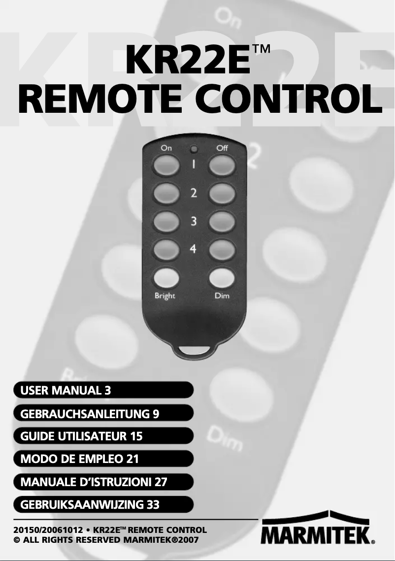 Page 1 de la notice Manuel utilisateur Marmitek KR22