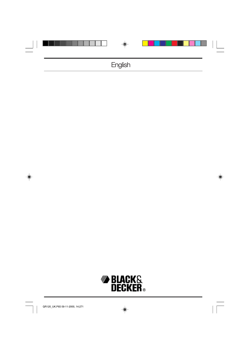 Page 1 de la notice Manuel utilisateur Black & Decker GR120