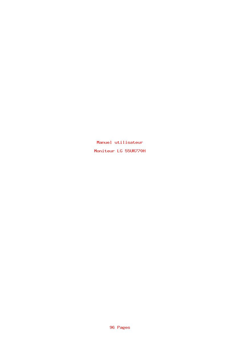 Page 1 de la notice Manuel utilisateur LG 55UR770H