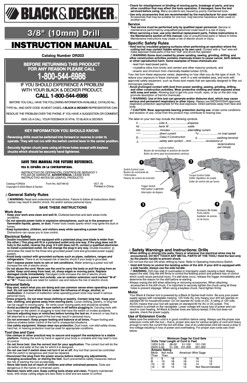 Página 1 del manual Manual de usuario Black & Decker DR203