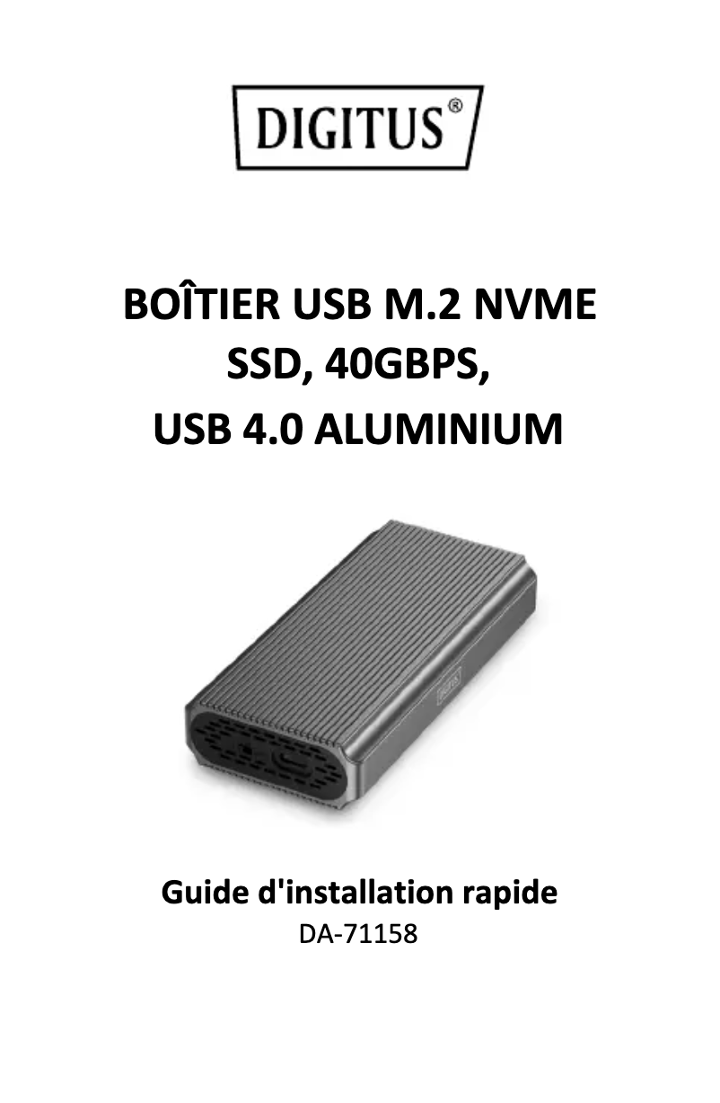 Page 1 de la notice Manuel utilisateur Digitus DA-71158