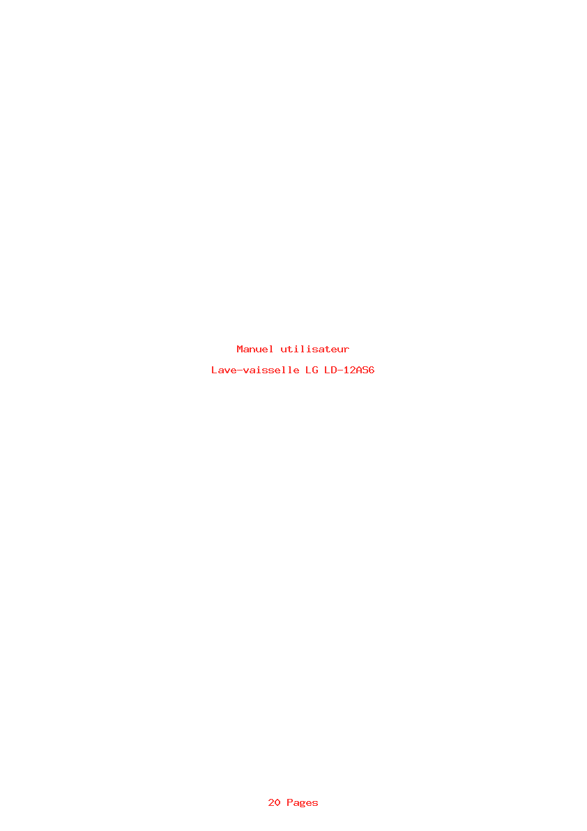 Page 1 de la notice Manuel utilisateur LG LD-12AS6