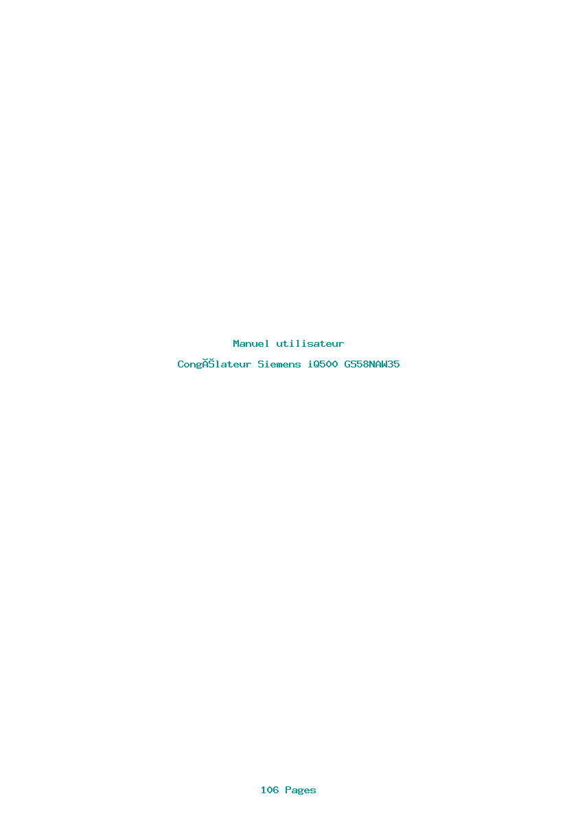 Page 1 de la notice Manuel utilisateur Siemens iQ500 GS58NAW35