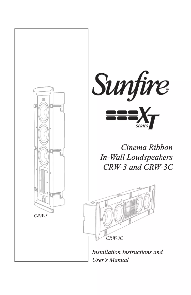 Page 1 de la notice Manuel utilisateur Sunfire Cinema Ribbon Trio CRW-3C