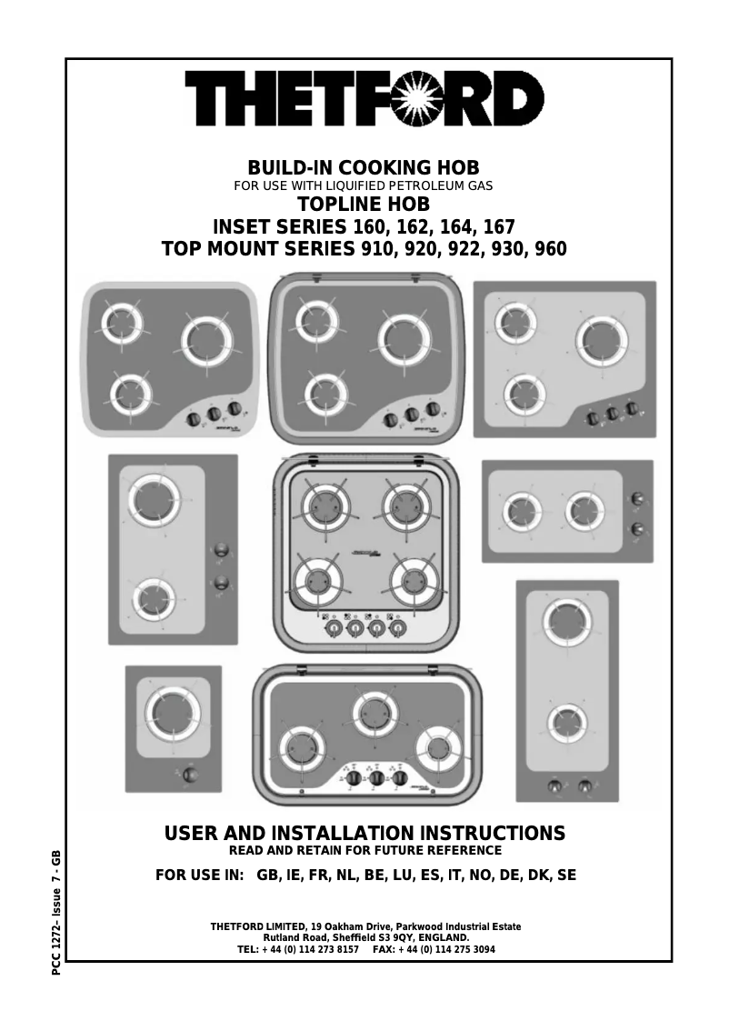 Page 1 de la notice Manuel utilisateur Thetford 960