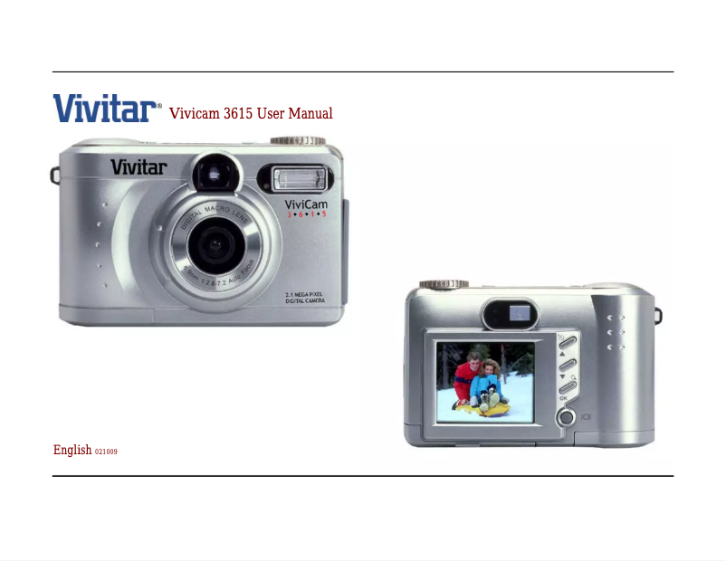 Page 1 of the manual User Manual Vivitar ViviCam 3615