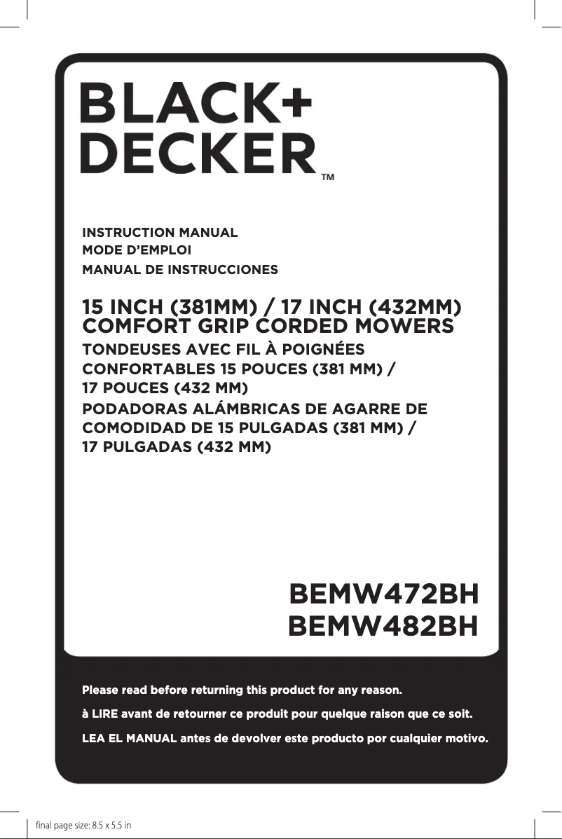 Página 1 del manual Manual de usuario Black & Decker BEMW482BH