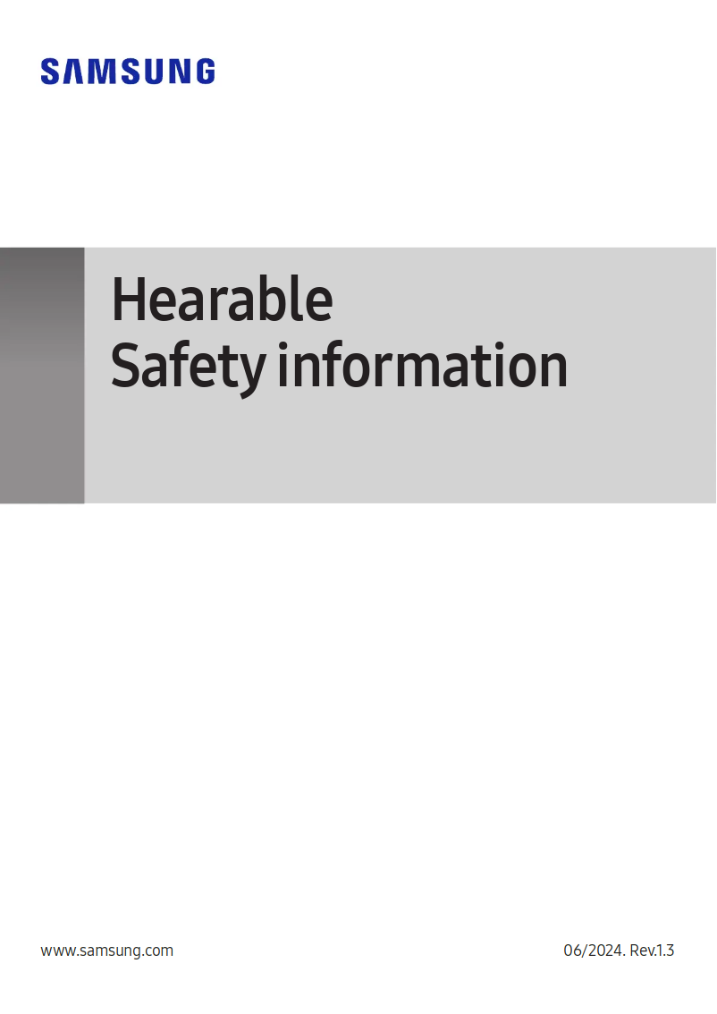 Page 1 de la notice Instructions de sécurité Samsung Galaxy Buds 3