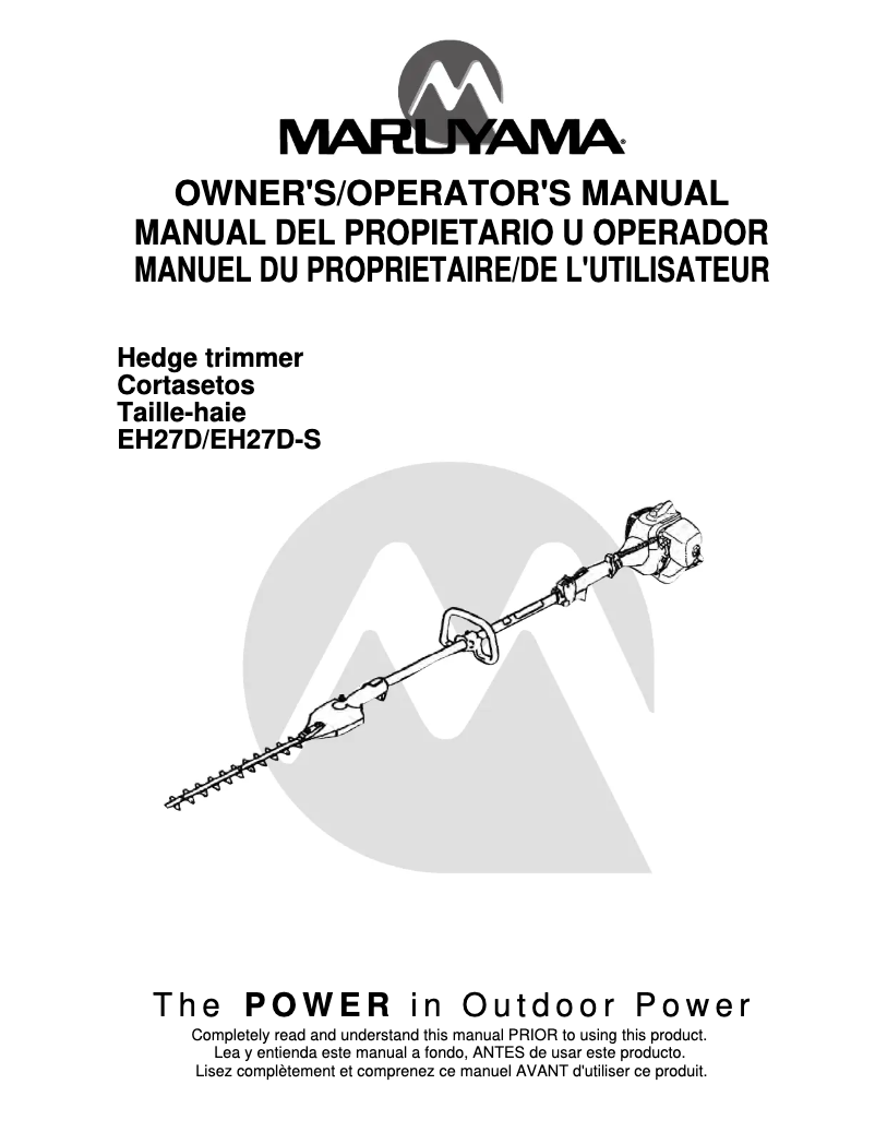 Página 1 del manual Manual de usuario Maruyama EH27D