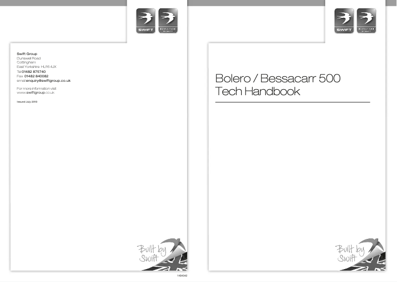 Page 1 de la notice Manuel utilisateur Swift Bolero 500 (2014)