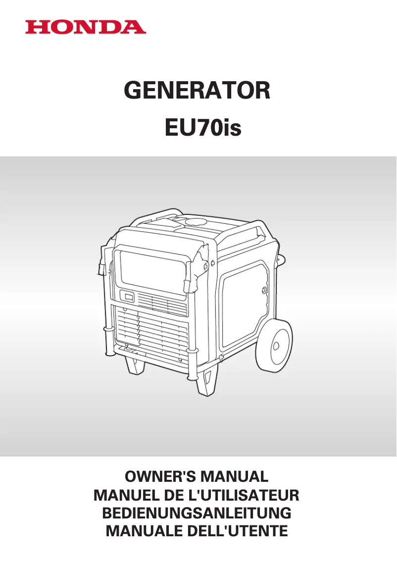 Page 1 de la notice Manuel utilisateur Honda EU70is