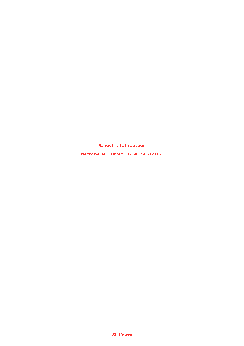 Page 1 de la notice Manuel utilisateur LG WF-S6517THZ