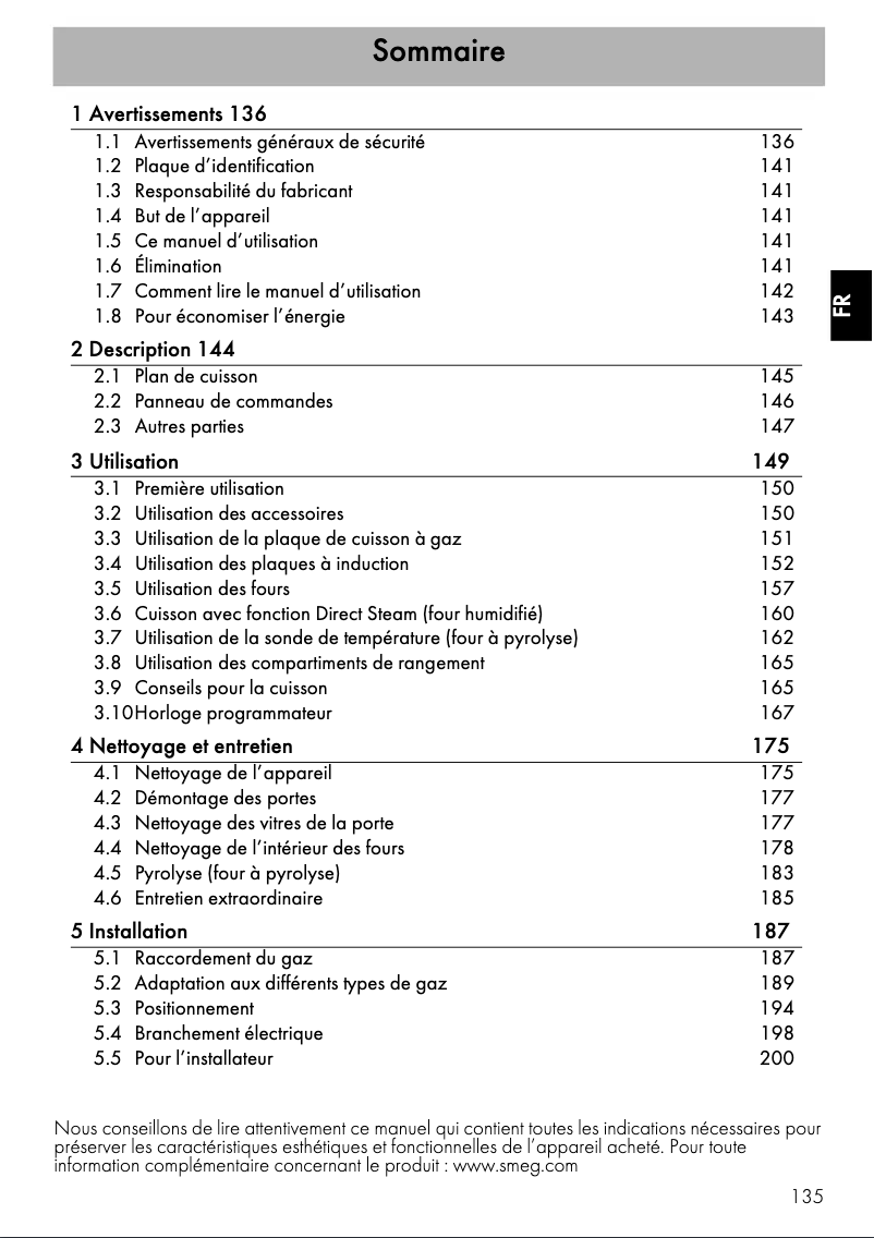 Página 1 del manual Manual de usuario Smeg CPF120IGMPBL