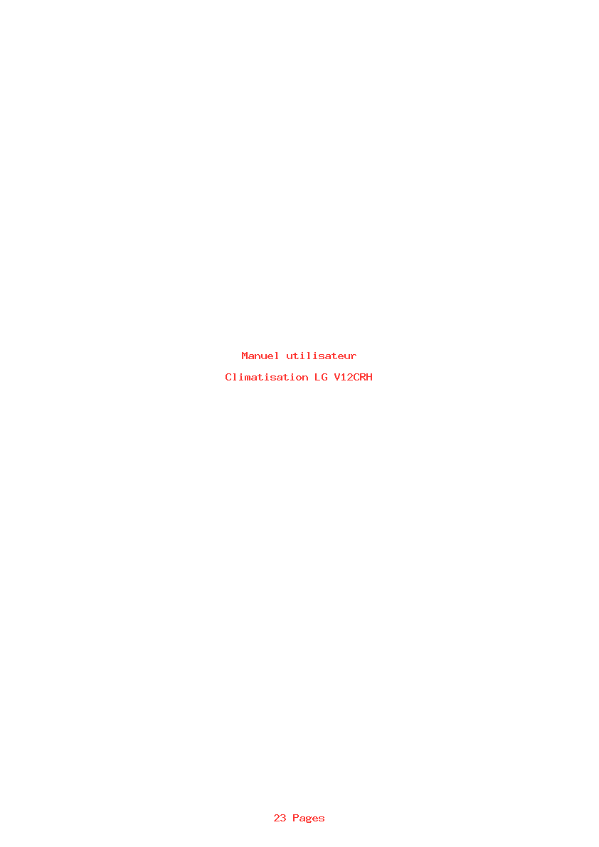 Page 1 de la notice Manuel utilisateur LG V12CRH