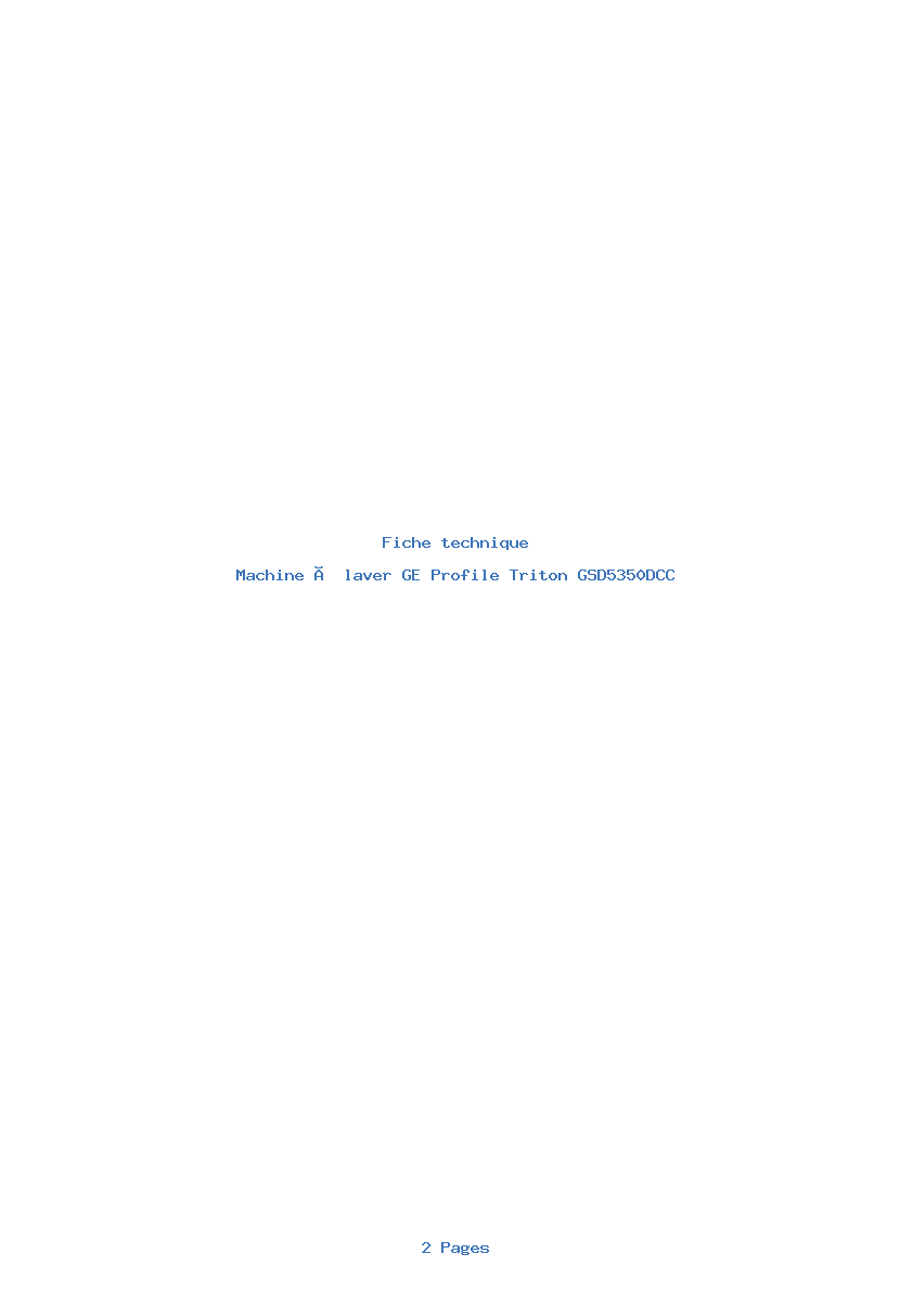 Image de la première page du manuel de l'appareil Profile Triton GSD5350DCC