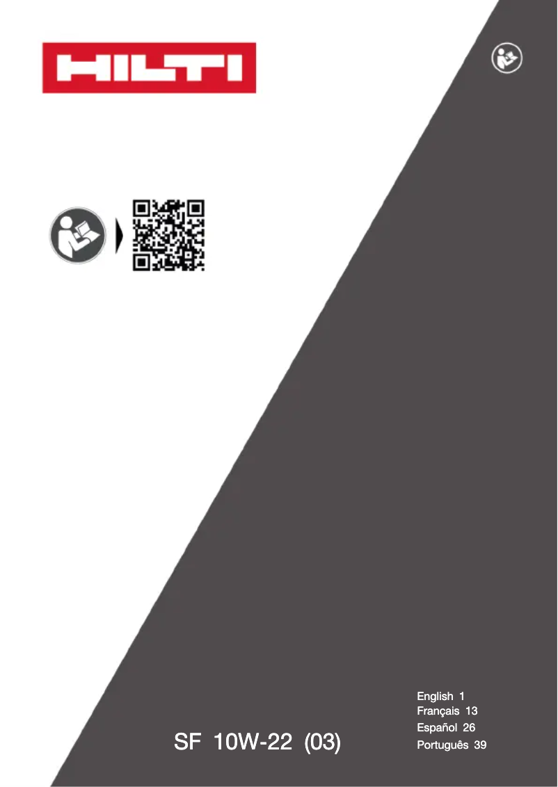 Page 1 de la notice Manuel utilisateur Hilti SF 10W‑22
