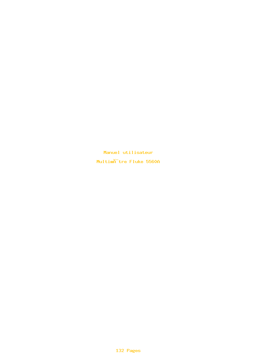 Page 1 de la notice Manuel utilisateur Fluke 5560A