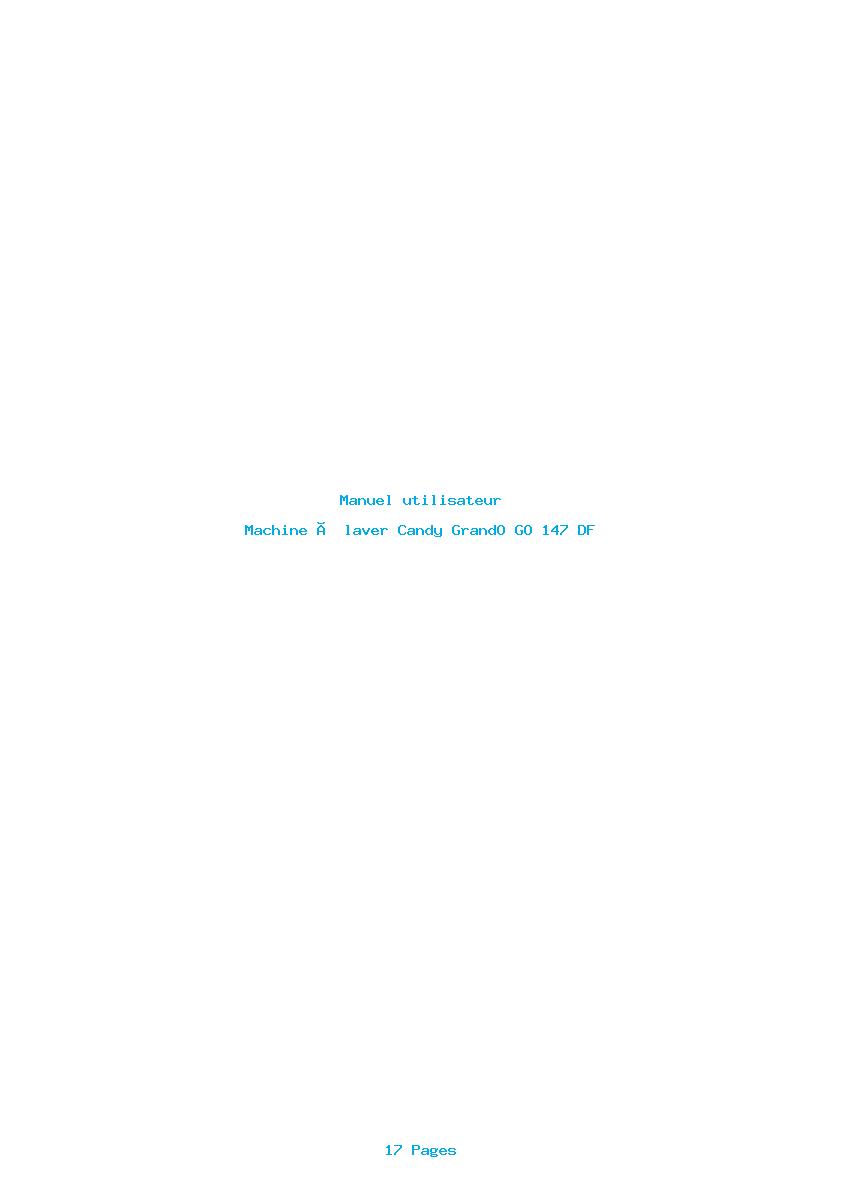 Page 1 de la notice Manuel utilisateur Candy GrandO GO 147 DF