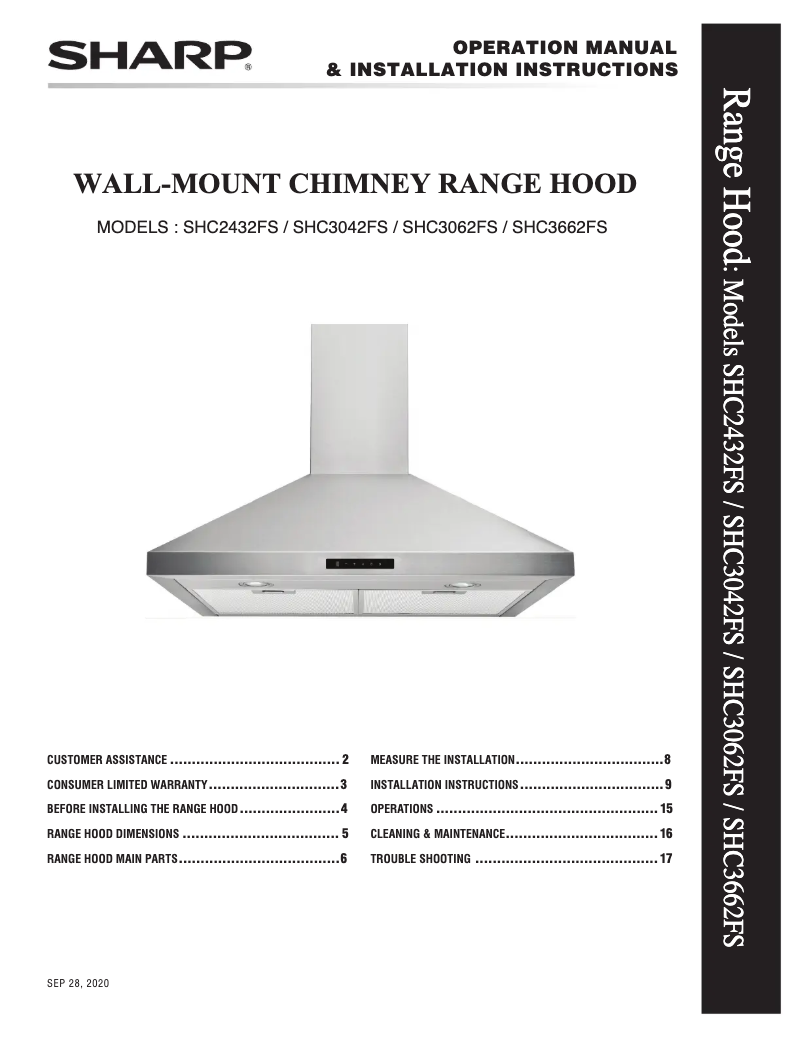 Page 1 de la notice Manuel utilisateur Sharp SHC3662FS