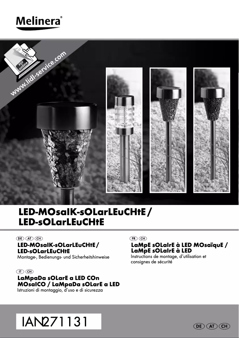 Page 1 de la notice Manuel utilisateur Melinera IAN 271131
