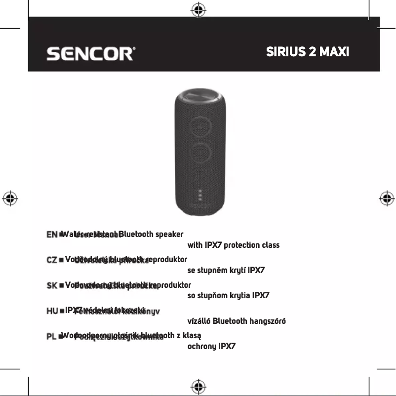 Page 1 de la notice Manuel utilisateur Sencor SIRIUS 2 MAXI