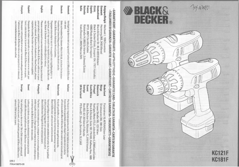 Página 1 del manual Manual de usuario Black & Decker KC181FK
